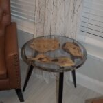 Olive Wood and Smoke Epoxy End Table 1