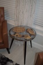 Olive Wood and Smoke Epoxy End Table 1 - Image 2