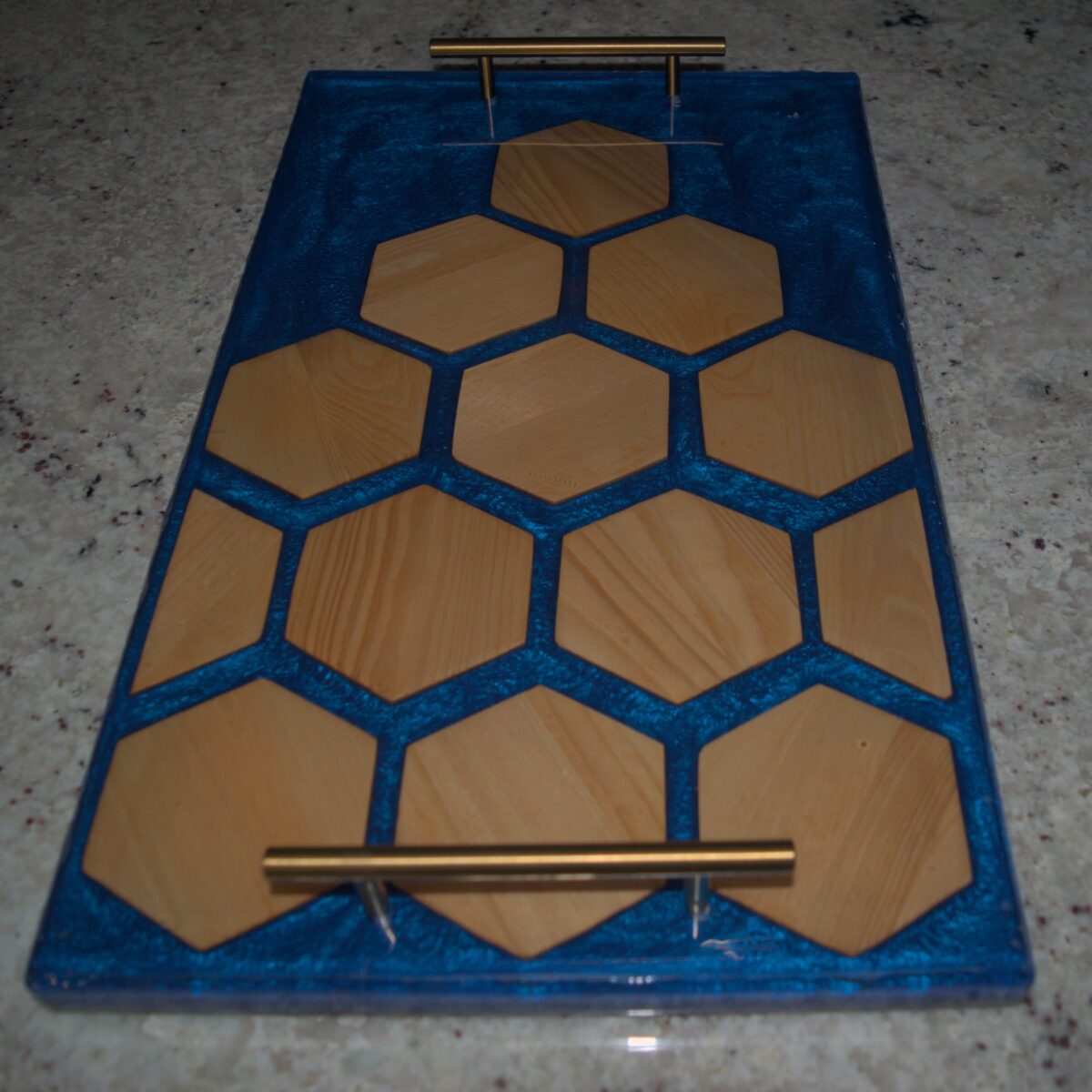 Blue Hexagonal Accent Serving Tray 1 - Image 4