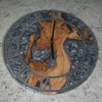 Silver Wood Epoxy Clock 1