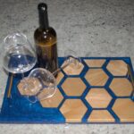 Blue Hexagonal Accent Serving Tray 1