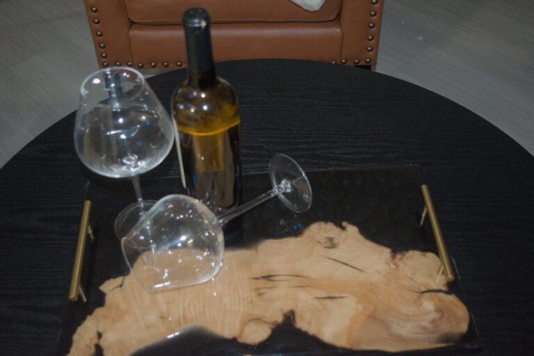 Black and Olive Wood Serving Tray 1